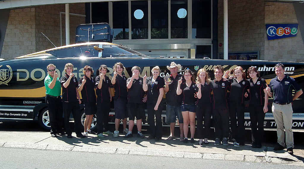 Students from Urangan State High School are thrilled to get up close to one of the superboats which will be speeding around the bay this weekend. Students from Urangan State High School are thrilled to get up close to one of the superboats which will be speeding around the bay this weekend.